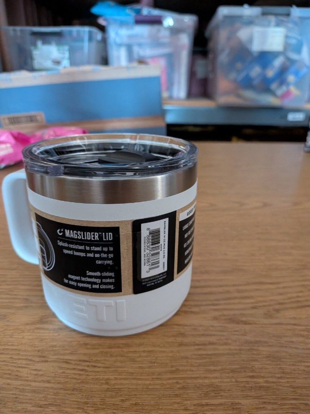 Yeti White Rambler 14 oz Stackable Mug w/ Handle Magslider Lid Coffee Tea Cup - Picture 2 of 3